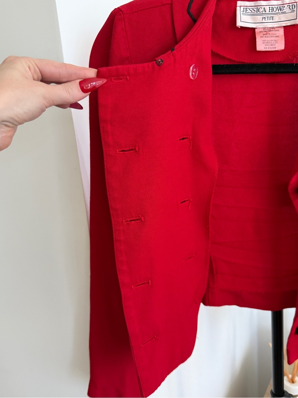 Vintage Jessica Howard Red Embroidered Cropped Jacket - Picture 6 of 16